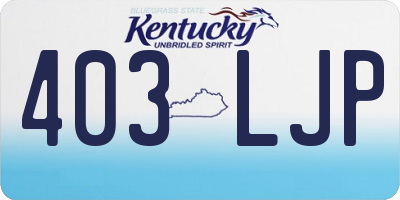 KY license plate 403LJP
