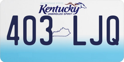 KY license plate 403LJQ
