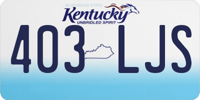 KY license plate 403LJS
