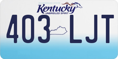 KY license plate 403LJT