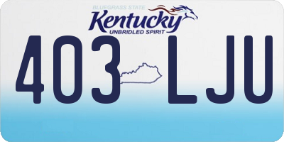 KY license plate 403LJU
