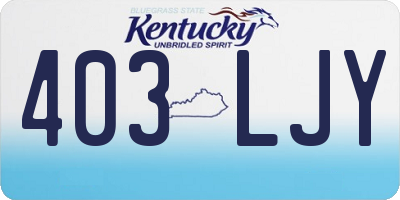 KY license plate 403LJY