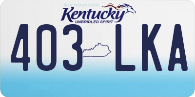 KY license plate 403LKA