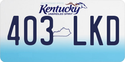 KY license plate 403LKD