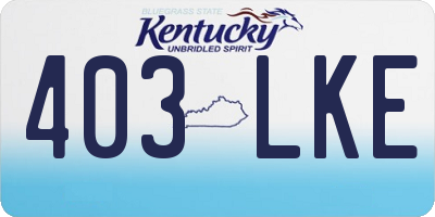 KY license plate 403LKE