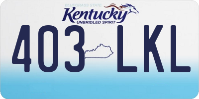 KY license plate 403LKL