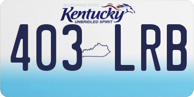 KY license plate 403LRB