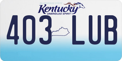 KY license plate 403LUB
