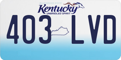 KY license plate 403LVD