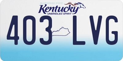 KY license plate 403LVG