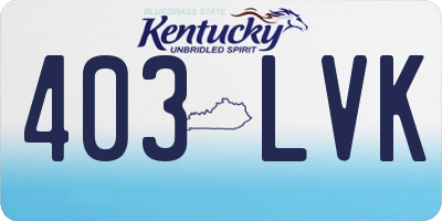 KY license plate 403LVK