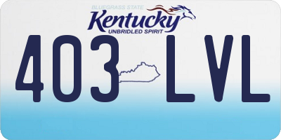 KY license plate 403LVL
