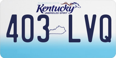 KY license plate 403LVQ