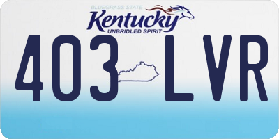 KY license plate 403LVR
