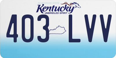 KY license plate 403LVV