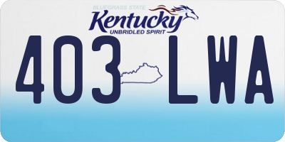 KY license plate 403LWA