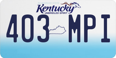 KY license plate 403MPI