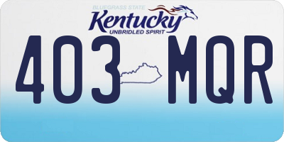 KY license plate 403MQR