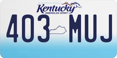 KY license plate 403MUJ