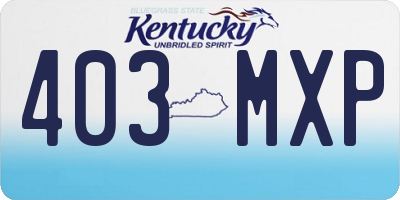 KY license plate 403MXP