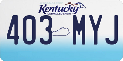 KY license plate 403MYJ