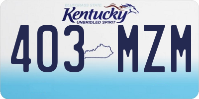 KY license plate 403MZM