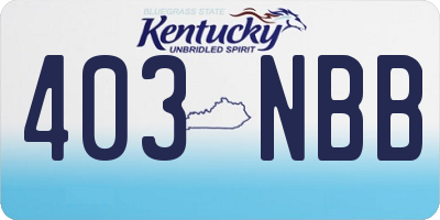KY license plate 403NBB