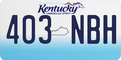 KY license plate 403NBH