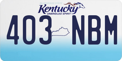 KY license plate 403NBM