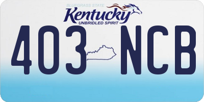KY license plate 403NCB