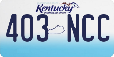 KY license plate 403NCC