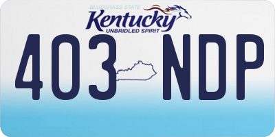 KY license plate 403NDP