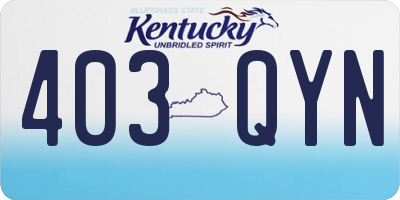 KY license plate 403QYN
