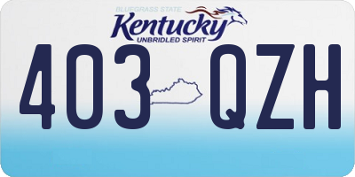 KY license plate 403QZH