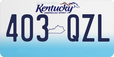 KY license plate 403QZL