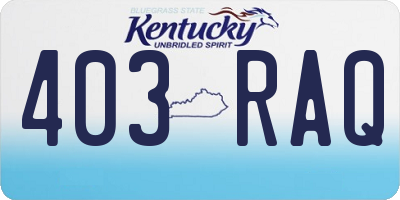 KY license plate 403RAQ