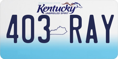KY license plate 403RAY