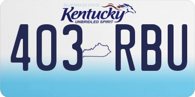 KY license plate 403RBU