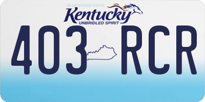 KY license plate 403RCR