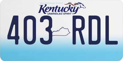 KY license plate 403RDL