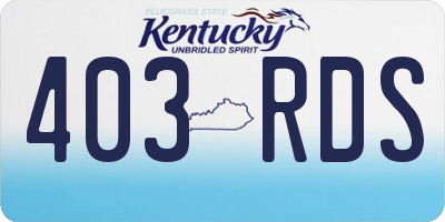 KY license plate 403RDS