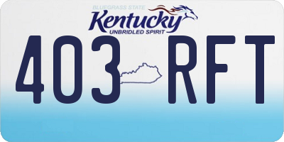 KY license plate 403RFT