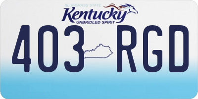KY license plate 403RGD