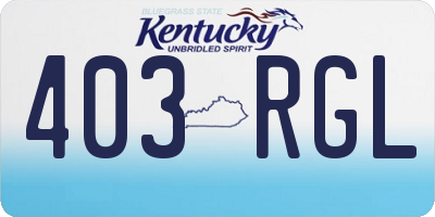 KY license plate 403RGL