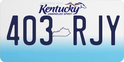 KY license plate 403RJY