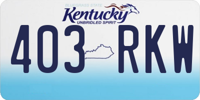 KY license plate 403RKW