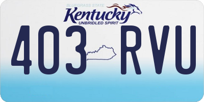 KY license plate 403RVU