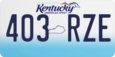 KY license plate 403RZE