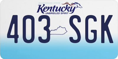 KY license plate 403SGK