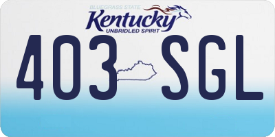 KY license plate 403SGL
